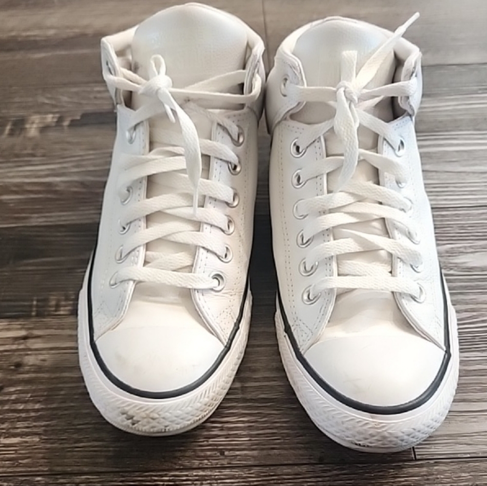 Converse Classic White Leather High-Top Sneakers